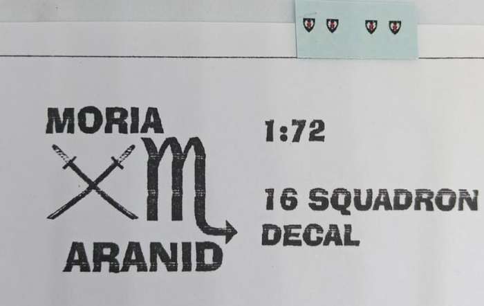 Moria Aranid Decals, SAAF 16 Squadron Badge, ACD-153, Decals, 1/72 Scale