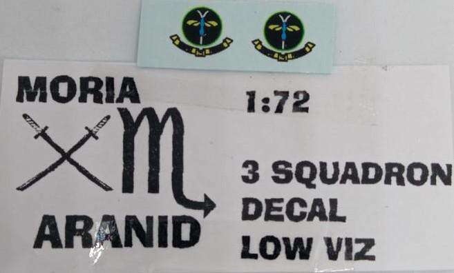 Moria Aranid Decals, SAAF 3 Squadron Badge, Lo-Viz, ACD-33, 1/72 Scale