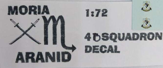Moria Aranid Decals,  SAAF 40 Squadron Badge, ACD-36,   1/72 Scale