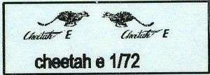 Moria Aranid Decals,  Cheetah E Logo Badge,  ACD-144,  Decals,  1/72 Scale