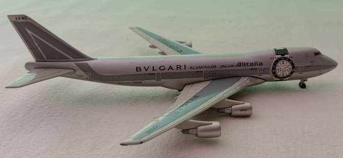 Tucano Lines Model, ALITALIA BVLGARI B747-234B Reg#I-DEMS  1/1:400 Scale Diecast Model  84023001