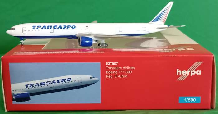 Herpa Wings Model, Boeing 777-300 Transaero - 1/500 Sale (HW527507)