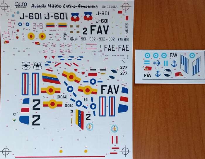 FCM Decals, Latin American Air Forces, No. 72-02LA, 1:72 Scale