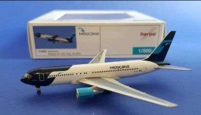Herpa Wings Model, Mexicana, Boeing 767-200, 515825, Reg. XA-MXO, 1,500 Scale