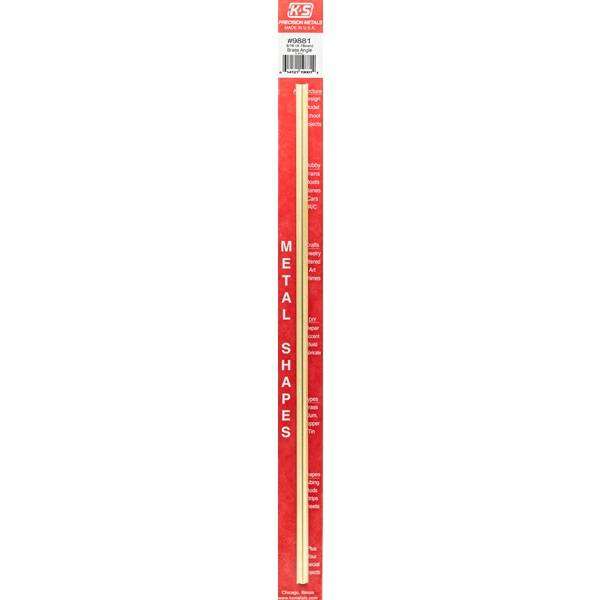K&S Precision Metals, 9881, Brass Angle, 0.014" Wall - 3/16" Leg Length, 1 Piece,