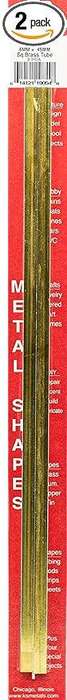 K&S Precision Metal, #9854, Square Brass Tube  6.0mm D x 0.45mm Wall (300mm) 2 Pcs