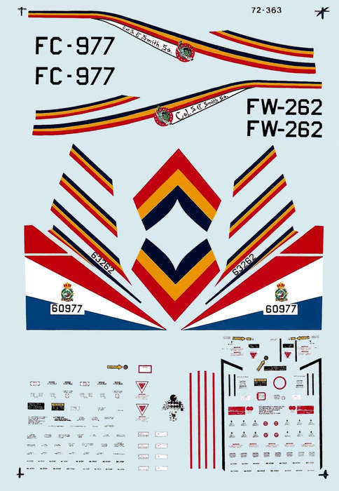 Micro Scale Decals, F-100D & F-102A 48th TFW & 32nd FIS, 86th FIW, Decals, No. 72-363, 1/72 Scale