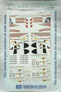 Micro Scale Decals, T-37's 8th FTS 71st FTW, 38th FTW 4600th ABW ADC, 43rd FTS 29th FTW, No. 72-253,