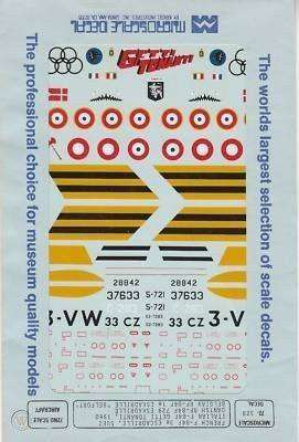 Micro Scale Decals, French, Italian, Banish, Belgian F-84F Decals, No. 72-328, 1/72 Scale