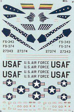 Micro Scale Decals, RF-84 s 66TRW & 45 TRS Decals, No. 72-339, 1/72 Scale