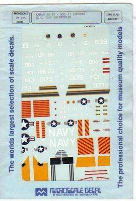 Micro Scale Decals, Kaman SH-2F - HSL-33 Lemoore HC-1, USS Enterprise, No. 72-395,  1/72 Scale