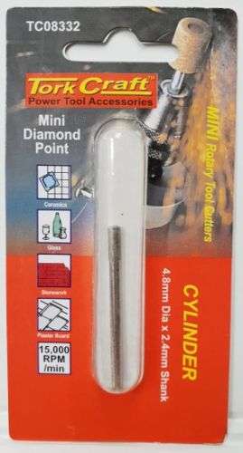 Tork Craft  Power Tools Accessories, Cylinder 4.8mm Dia x 2.4mm Shank TC08332