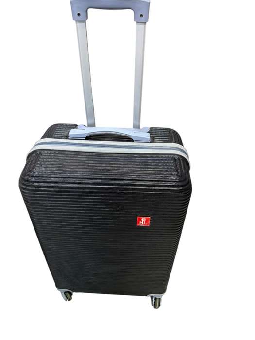 2 piece hard shell luggage set - 22 inch & 26 inch (black) check-in suitcase 4 wheels
