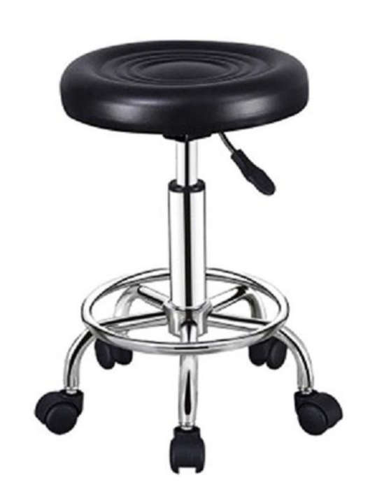 Modern and Adjustable Mini Bar Stool with Wheels - White
