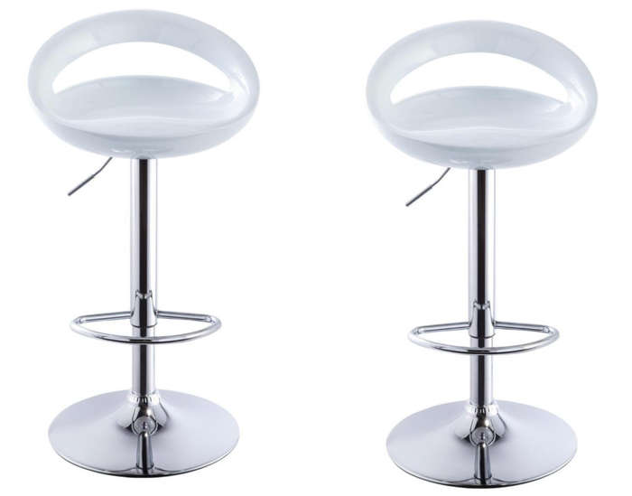 Set of 2 Glossy Swivel Stools with Chrome Base DEMO