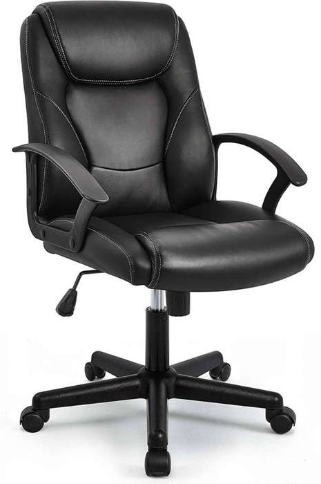 Faux Leather Ergonomic Home Office Chair - Black DEMO/DISPLAY