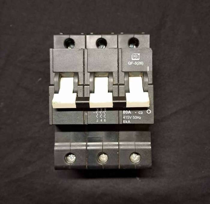 CBI Circuit Breaker 3 Pole Curve 2 80A 6kA 415V