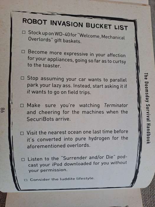 The Doomsday Survival Handbook: A Bucket List for Every Conceivable Apocalypse