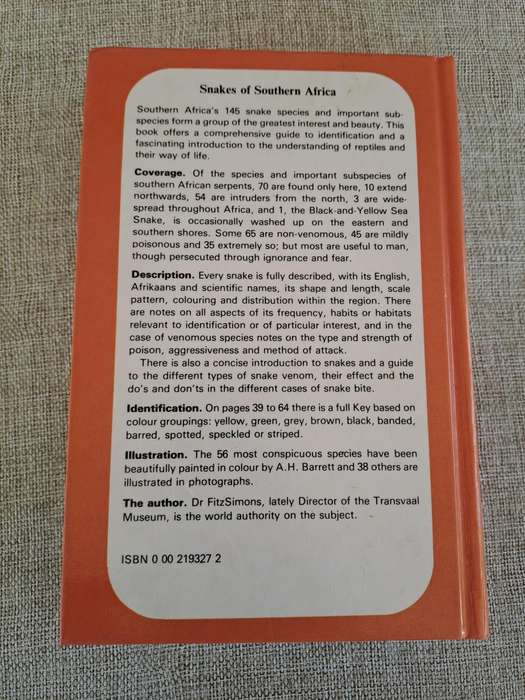 A Field Guide to the Snakes of Southern Africa - V.F.M. FitzSimons