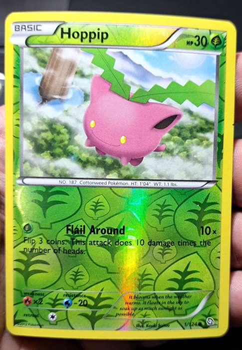 Pokemon Trading Cards - TCG - Hoppip - 1/124 - Reverse Holo - 2012  Dragons Exalted - (NM)