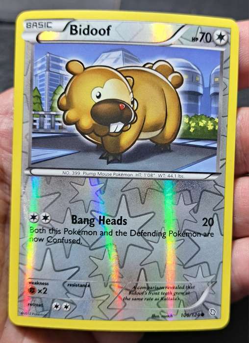 Pokemon Trading Cards - Bidoof - 106/124 - Reverse Holo - 2012  Dragons Exalted - (NM)