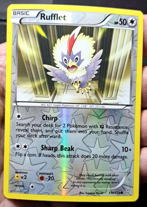Pokemon Trading Cards - Rufflet - 111/124 - Reverse Holo - Dragons Exalted - NM