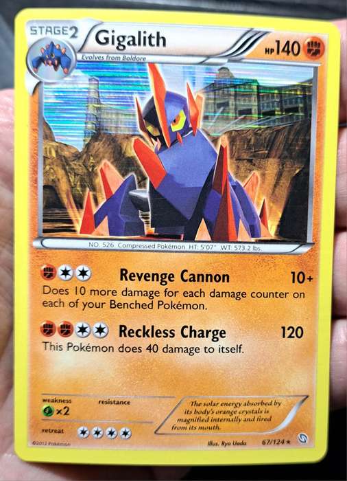 Pokemon Trading Cards - Gigalith - 67/124 - Holo Rare - Dragons Exalted - NM