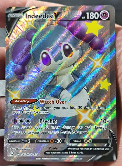 Pokemon Trading Cards - Indeedee V - SV114/SV122 - Shiny Rare Shining Fates Singles - NM
