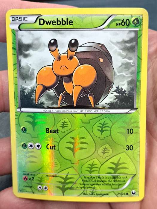 Pokemon Trading Cards - Dwebble - 7/108 - Reverse Holo - Dark Explorers - NM