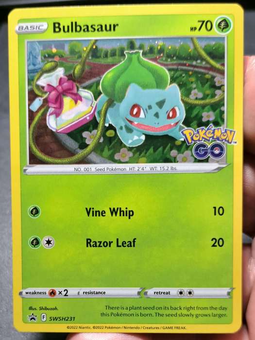 Pokemon Trading Cards - Bulbasaur - SWSH231 - Holo Rare - Go Promos - NM