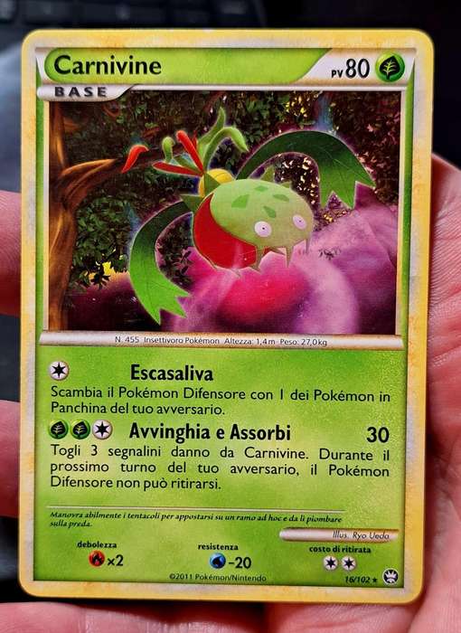 Pokemon Trading Cards -  Spanish - Carnivine - 16/102 - Rare HGSS - Triumphant Singles - LP/NM
