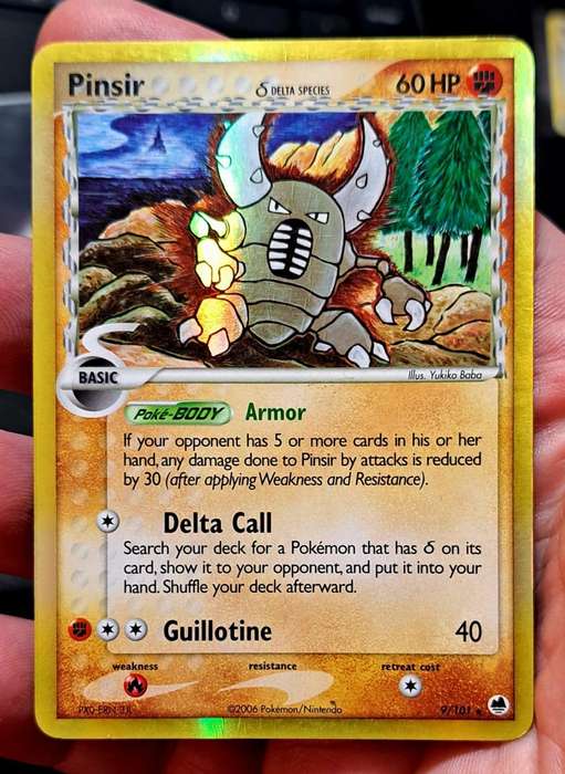 Pokemon Cards -  Pinsir (Delta Species) - 9/101 - Holo Rare Ex Dragon Frontiers - MOD/DMG Wrinkle