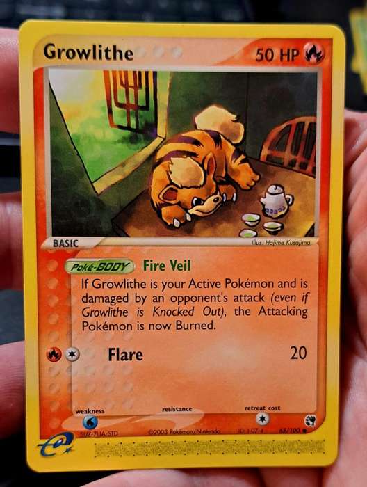 Pokemon Trading Cards - Growlithe - 65/100 - Common Ex Sandstorm Singles - NM
