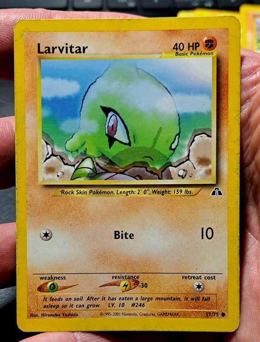 Pokemon Trading Cards - Larvitar - 57/75 - Common Unlimited Neo Discovery Unlimited Singles - MOD