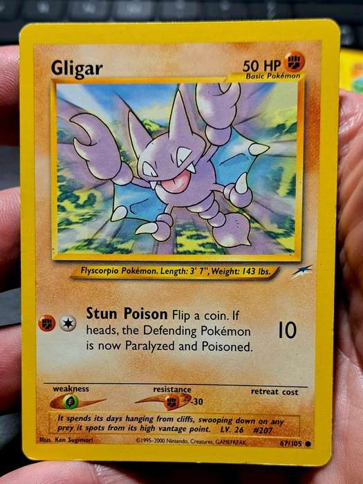 Pokemon Trading Cards - Gligar - 67/105 - Common Unlimited Neo Destiny Unlimited Singles - LP