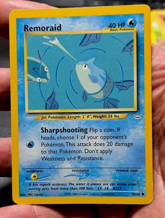 Pokemon Trading Cards - Remoraid - 50/64 - Common Unlimited Neo Revelation Unlimited - MOD