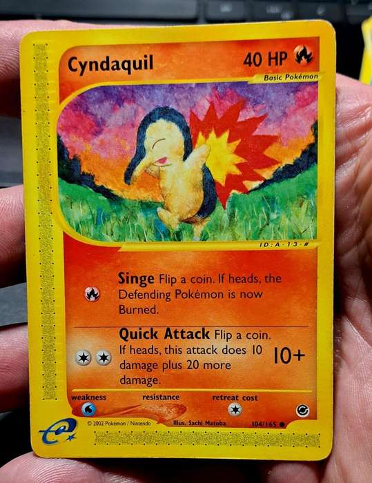 Pokemon Trading Cards - Cyndaquil - 104/165 - Common Expedition Singles - LP/MOD