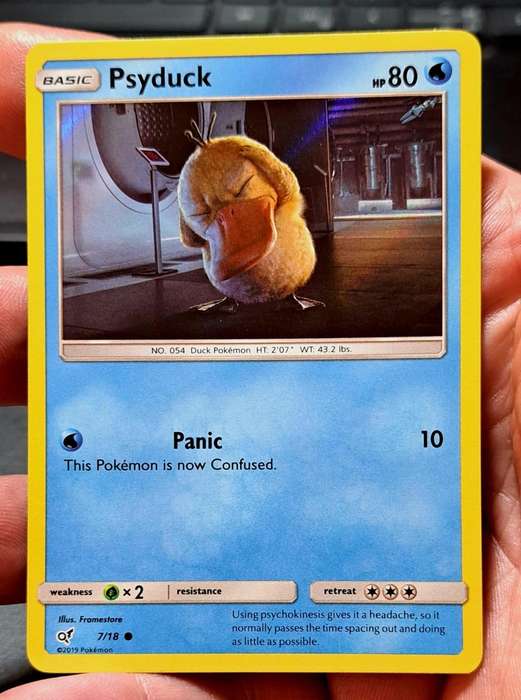 Pokemon Trading Cards - Psyduck - 7/18 - Holo Detective Pikachu Singles - NM
