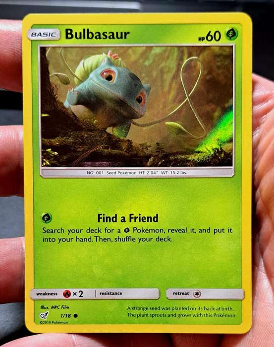 Pokemon Trading Cards - Bulbasaur - 1/18 - Holo Detective Pikachu Singles - NM