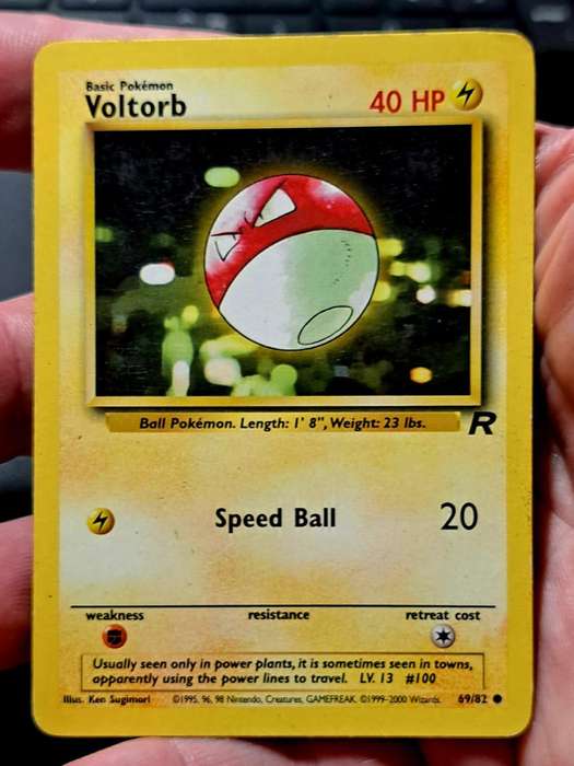 Pokemon Trading Cards - Voltorb - 69/82 - Common Unlimited Team Rocket Unlimited Singles -LP/MOD