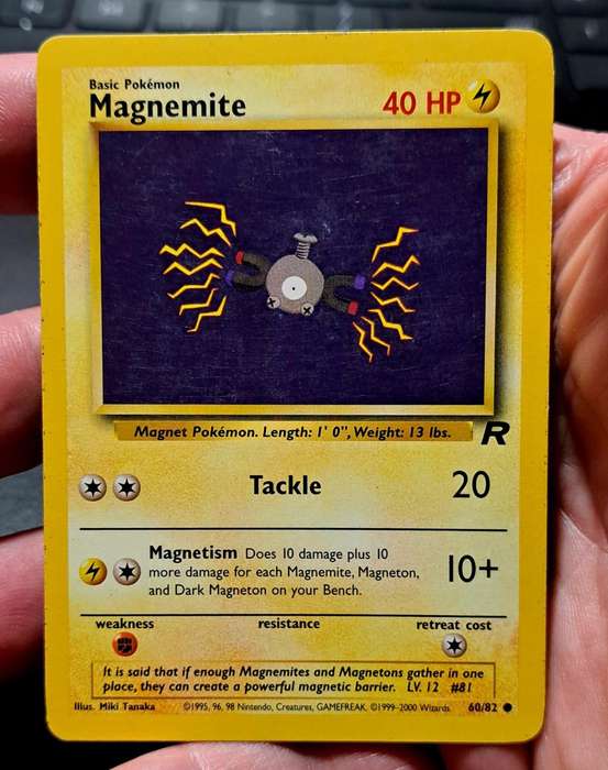 Pokemon Trading Cards - Magnemite - 60/82 - Common Unlimited Team Rocket Unlimited Singles -LP
