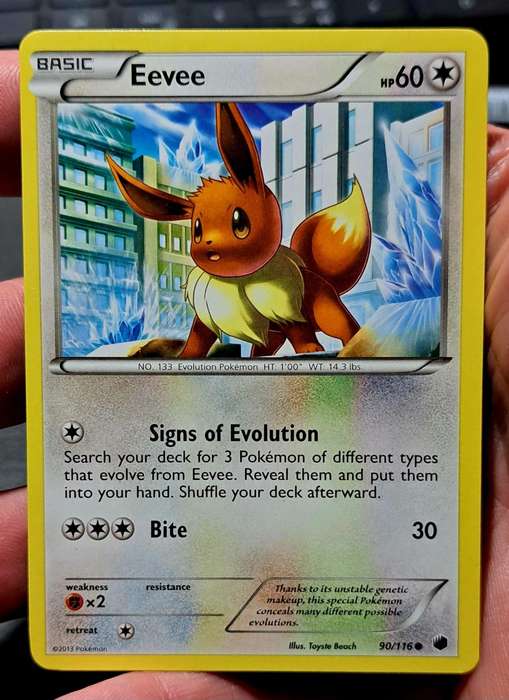 Pokemon Trading Cards - Eevee - 90/116 - Common Black & White 9: Plasma Freeze Singles - NM