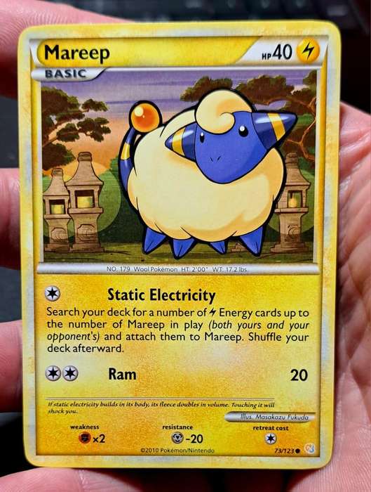 Pokemon Trading Cards - Mareep - 73/123 - Common Heart Gold Soul Silver (Base Set) Singles - NM