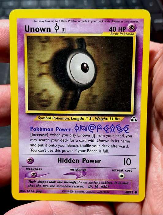 Pokemon Trading Cards - Unown I - 68/75 - Common Unlimited Neo Discovery Unlimited Singles - NM