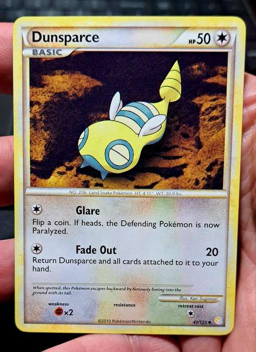 Pokemon Trading Cards - Dunsparce - 41/123 - Uncommon Heart Gold Soul Silver (Base Set) Singles - NM
