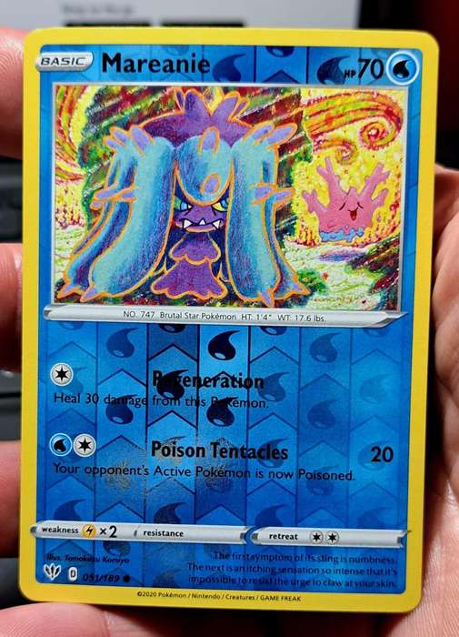 Pokemon Trading Cards - Mareanie - 051/189 - Reverse Holo - Darkness Ablaze - NM