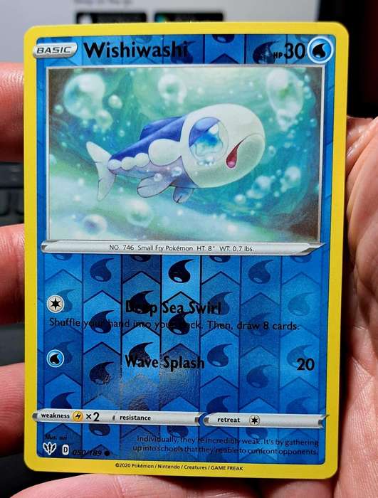 Pokemon Trading Cards - Wishiwashi - 050/189 - Reverse Holo - Darkness Ablaze - NM