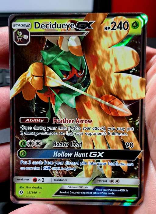 Pokemon Trading Cards - Decidueye GX - 12/149 - Ultra Rare Sun & Moon (Base Set) Singles - NM