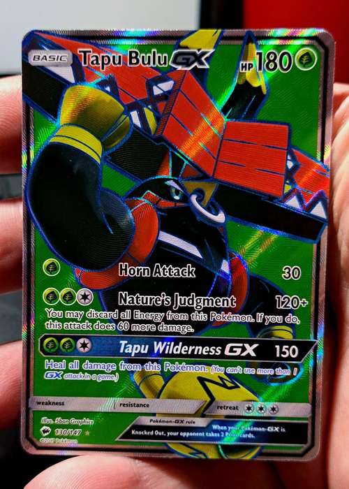 Pokemon Trading Cards - Tapu Bulu GX - 130/147 - Full Art Ultra Rare - Burning Shadows - NM