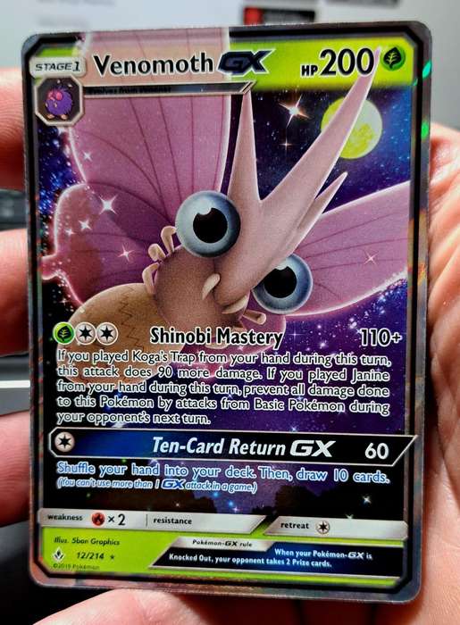 Pokemon Trading Cards - Venomoth GX - 12/214 - Ultra Rare Sun & Moon: Unbroken Bonds Singles  - NM